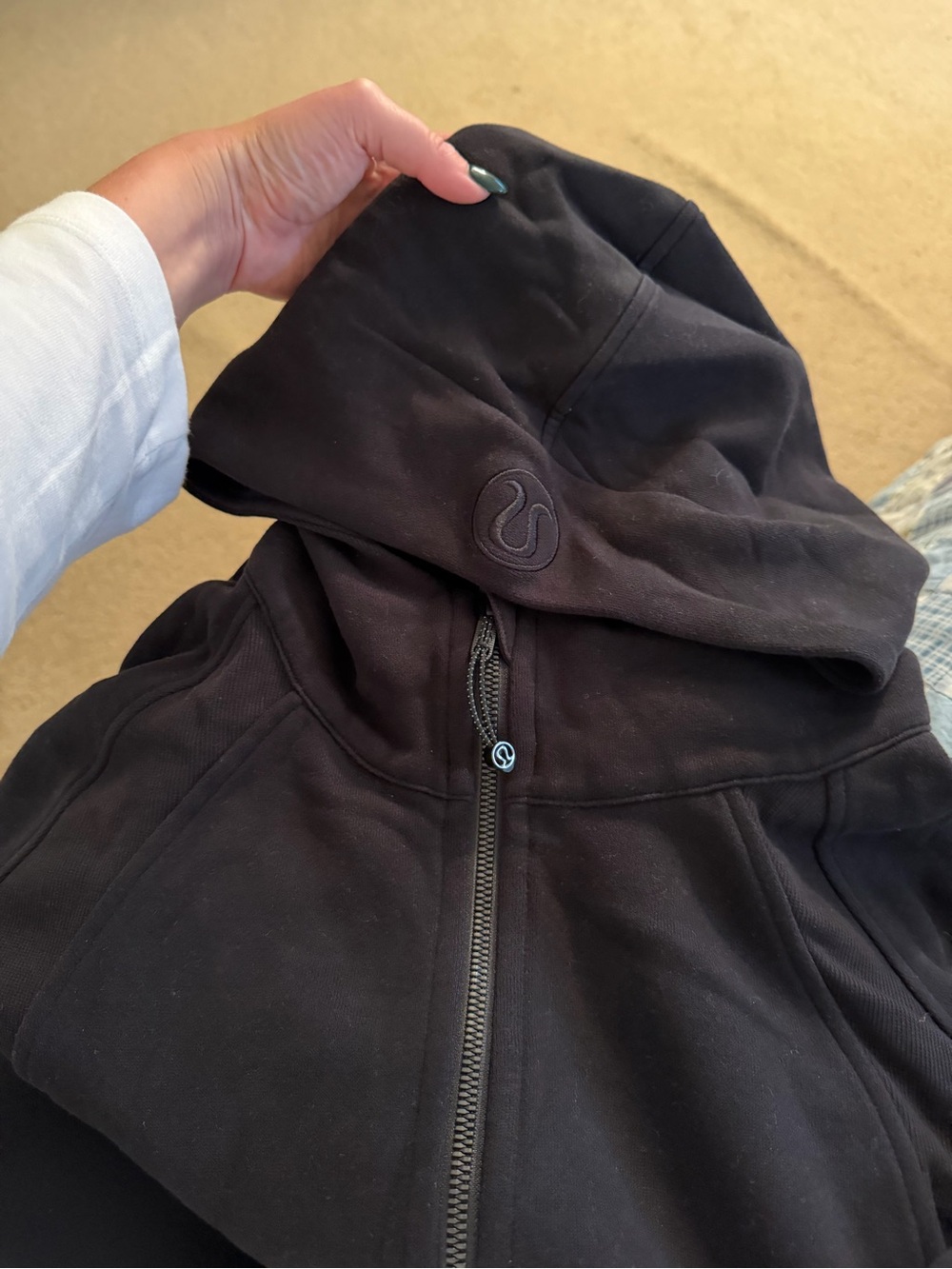 lululemon athletica Black Half-Zip Hooded Scuba Sweatshirt